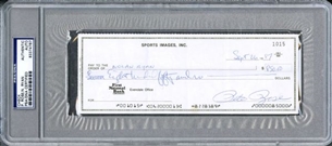 Pete Rose Signed Check Made Out to Nolan Ryan & Endorsed By Ryan